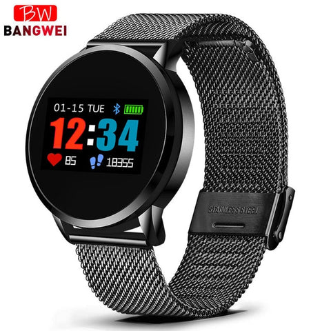 2019 New Smart health watch Men Heart rate monitor Blood pressure wristband Pedometer fitness watch Sports mode watch+box