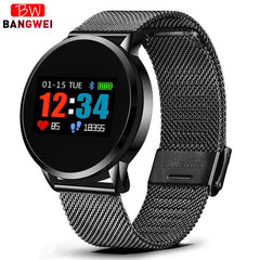 2019 New Smart health watch Men Heart rate monitor Blood pressure wristband Pedometer fitness watch Sports mode watch+box