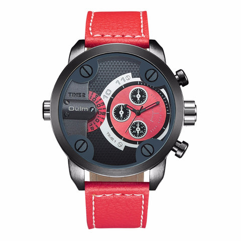 OULM Brand New Multi Time Zone Watch Brand Sports Men Wristwatch Brand Watch Fashion Double time watch Sports watch