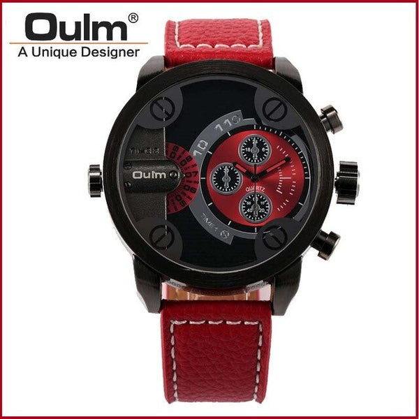 OULM Brand New Multi Time Zone Watch Brand Sports Men Wristwatch Brand Watch Fashion Double time watch Sports watch