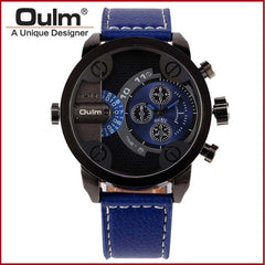 OULM Brand New Multi Time Zone Watch Brand Sports Men Wristwatch Brand Watch Fashion Double time watch Sports watch