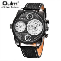 OULM Watch Men Brown Luxury Quartz Steel Mens Watches Top Brand Luxury Chronograph Clock Man Men's Watch Luxury Wristwatches