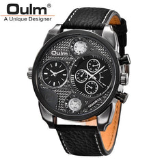 OULM Watch Men Brown Luxury Quartz Steel Mens Watches Top Brand Luxury Chronograph Clock Man Men's Watch Luxury Wristwatches