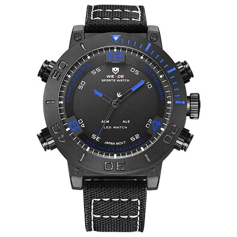 WEIDE watch luxury brand quartz watch sport digital nylong dress watch fashion casual water resistant black alarm clock relogio