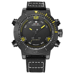 WEIDE watch luxury brand quartz watch sport digital nylong dress watch fashion casual water resistant black alarm clock relogio