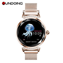 Rundoing H2 Smart watch Waterproof Women ladies fashion Smartwatch Heart rate monitor Fitness Tracker For android and IOS