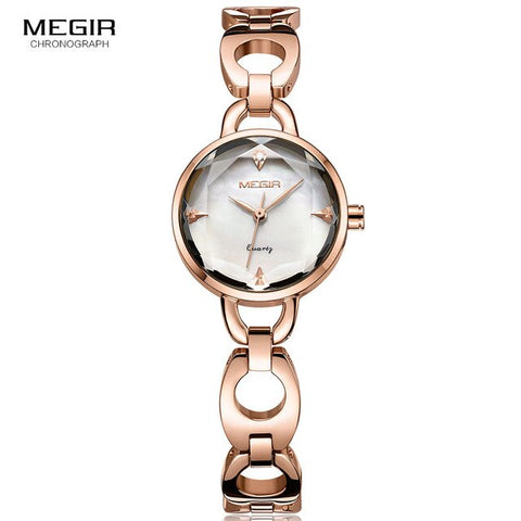 MEGIR New Fashion Ladies Watch Brand Luxury Women Watches Waterproof Rose Gold Stainless Steel Quartz Wrist Watch montre femme