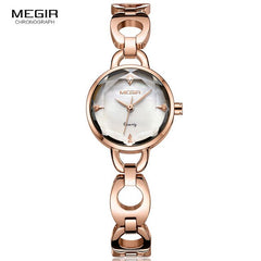 MEGIR New Fashion Ladies Watch Brand Luxury Women Watches Waterproof Rose Gold Stainless Steel Quartz Wrist Watch montre femme