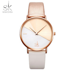 SK Luxury Leather Watches Women Creative Fashion Quartz Watches For Reloj Mujer 2019 Ladies Wrist Watch SHENGKE relogio feminino