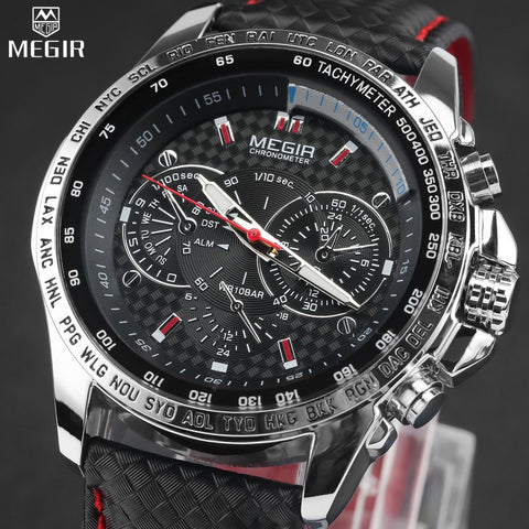 MEGIR Hot Famous Brand Men Watches Top Brand Luxury Business Quartz-watch Clock Leather Strap Male Wristwatch reloj hombre 2019