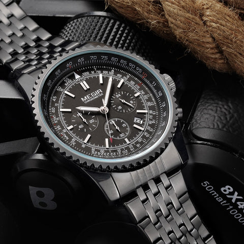MEGIR Quartz Watch Men Military Sport Chronograph Luminous Clock Mens Watches Top Brand Luxury Wristwatch relogio masculino
