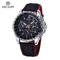MEGIR Hot Famous Brand Men Watches Top Brand Luxury Business Quartz-watch Clock Leather Strap Male Wristwatch reloj hombre 2019