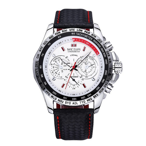 MEGIR Hot Famous Brand Men Watches Top Brand Luxury Business Quartz-watch Clock Leather Strap Male Wristwatch reloj hombre 2019