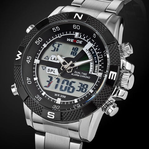 Top Luxury Brand WEIDE Men Fashion Sports Watches Men's Quartz LED Clock Man Army Military Wrist Watch Relogio Masculino