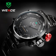 Top Brand WEIDE Watch Men Stainless Steel Digital Watch Sports Wristwatch LED Quartz Military Wrist Watches Relogio Masculino