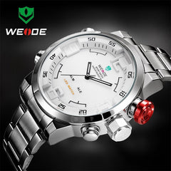 Top Brand WEIDE Watch Men Stainless Steel Digital Watch Sports Wristwatch LED Quartz Military Wrist Watches Relogio Masculino