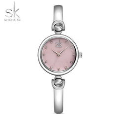 Rhinestone SK Top Luxury Brand Steel Quartz Watch Fashion Women Clock Female Lady Dress Wristwatch Gift Silver Gold Motre Femme