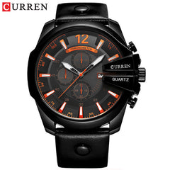 Men Luxury Brand CURREN New Fashion Casual Sports Watches Modern Design Quartz Wrist Watch Genuine Leather Strap Male Clock