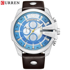 Men Luxury Brand CURREN New Fashion Casual Sports Watches Modern Design Quartz Wrist Watch Genuine Leather Strap Male Clock