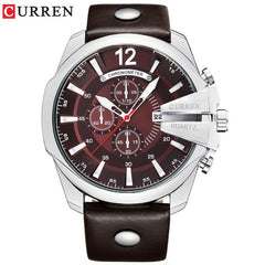 Men Luxury Brand CURREN New Fashion Casual Sports Watches Modern Design Quartz Wrist Watch Genuine Leather Strap Male Clock