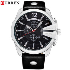 Men Luxury Brand CURREN New Fashion Casual Sports Watches Modern Design Quartz Wrist Watch Genuine Leather Strap Male Clock