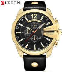 Men Luxury Brand CURREN New Fashion Casual Sports Watches Modern Design Quartz Wrist Watch Genuine Leather Strap Male Clock