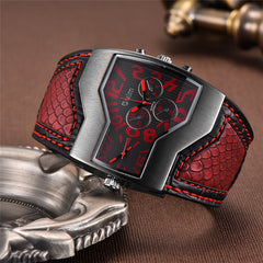 Oulm Classic Style Two Time Zone Men's Watches PU Leather Wristwatch Male Quartz Clock Casual Man Hours relogio masculino