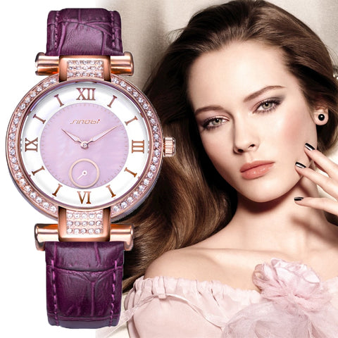 SINOBI Fashion Womens Wrist Watches Top Luxury Independent second hand Female Golden Ladies Quartz Clock de Vrouwen Horloges