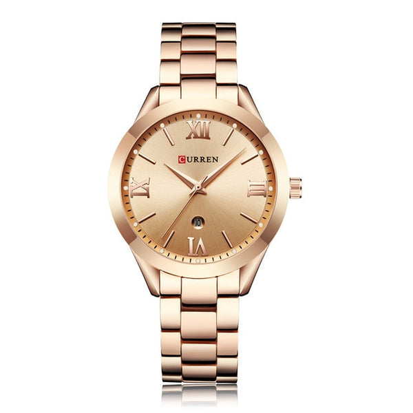CURREN Women Watches Top Brand Luxury Gold Ladies Watch Stainless Steel Band Classic Bracelet Female Clock Relogio Feminino 9007
