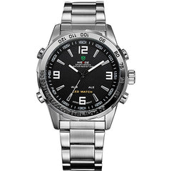 WEIDE Men's Watches LED Digital Quartz Hour Business Black Dial Wristwatch Waterproof Clock Military Army Relogio Masculino 2019