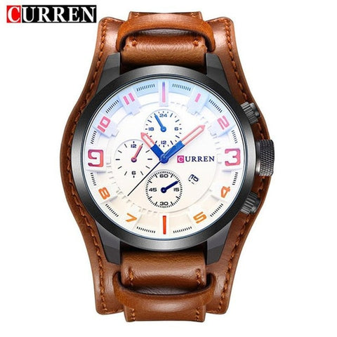 CURREN Mens Watches Top Brand Luxury Leather Analog Quartz Men Watch Military Sport Male Waterproof Wristwatch relogio masculino