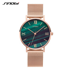 SINOBI Simple Women's Wrist Watches Gold Watchband Calendar Top Luxury Brand Crystal Quartz Clock Ladies Wristwatch reloj mujer