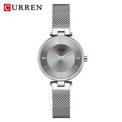 Luxury Brand CURREN Fashion Ladies Watches Rose Gold Mesh Belt Quartz Women Watch Minimalism Rhinestone Female Waterproof Clock