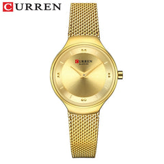 Elegant Women Watches CURREN Fashion Quartz Stainless Steel Mesh Watch Female Simple Wristwatch for Ladies Clock reloj mujer