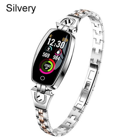 SCOMAS Fashion Women Smart Watch 0.96" OLED Heart Rate Blood Pressure Monitor Pedometer Fitness Tracker Waterproof Smartwatch
