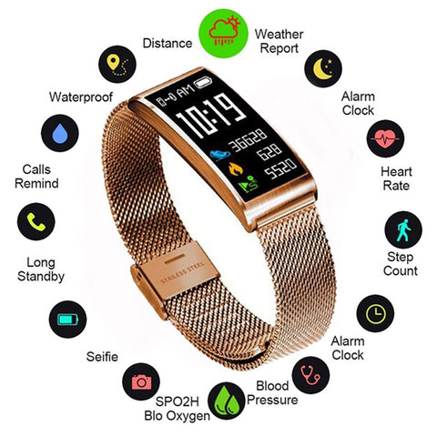 Women Fitness Tracker X3 Smart Watch Bracelet IP68 SmartBand Heart Rate Blood Pressure Fashion Sport Smartwatch IOS  Android