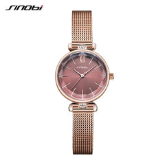 SINOBI Fashion Elegant Watch Women Watches Diamond Thin Quartz Watch Ladies Rose Golden Wristwatch Montre Femme 2019 reloj mujer