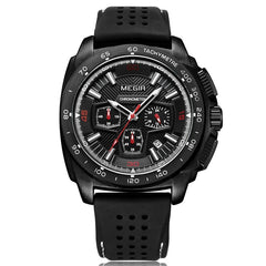 MEGIR Men's Casual Watches Silicone Band Waterproof Military Chronograph Sport Watch Army Quartz Wristwatches Relogio Masculino