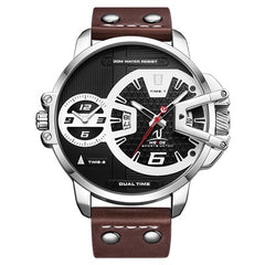 WEIDE Man Luxury Sports Military PU leather Strap Band Quartz Movement Analog Clock Hours Wrist Watches Relogio Masculino