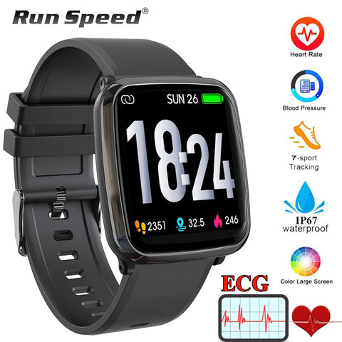 Run Speed ECG PPG Health Smart Watch IP67 Waterproof Sport Watch Heart Rate Blood Pressure Monitoring for Men Smartwatch