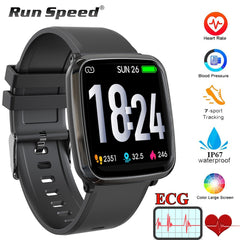 Run Speed ECG PPG Health Smart Watch IP67 Waterproof Sport Watch Heart Rate Blood Pressure Monitoring for Men Smartwatch