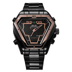 WEIDE Mens Fashion Luxury Quartz Stainless Steel Strap Analog Digital Date Calendar Waterproof Military Watch Relogios Masculino