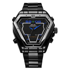 WEIDE Mens Fashion Luxury Quartz Stainless Steel Strap Analog Digital Date Calendar Waterproof Military Watch Relogios Masculino