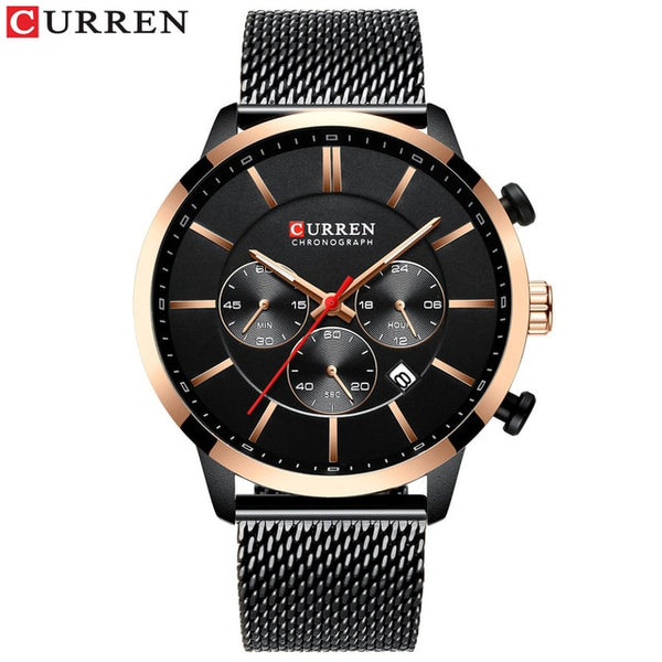 CURREN Watch Men Luxury Brand Sliver Stainless Steel Band Men's Watches Waterproof Male Quartz Clock Relogio Masculino 2019 Hot