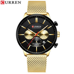 CURREN Watch Men Luxury Brand Sliver Stainless Steel Band Men's Watches Waterproof Male Quartz Clock Relogio Masculino 2019 Hot